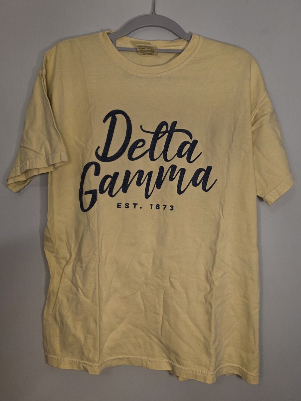 Delta Gamma Yellow Comfort Colors T Shirt - Medium